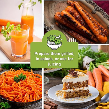 Sow Right Seeds - Carrot Seed Collection for Planting - Rainbow, Nantes, Imperator, Parisian and Kuroda Varieties - Non-GMO Heirloom Packet - Plant and Grow Your Outdoor Home Vegetable Garden