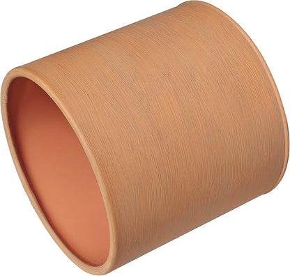 ARNIS Modern Plant Pots, Set of 2 Large Planters with Stand, Decorative Planters, Metal Pots with Drainage Holes for Living Room, Office, Garden or Balcony, 8.25 &10.5 Inch, Terracotta