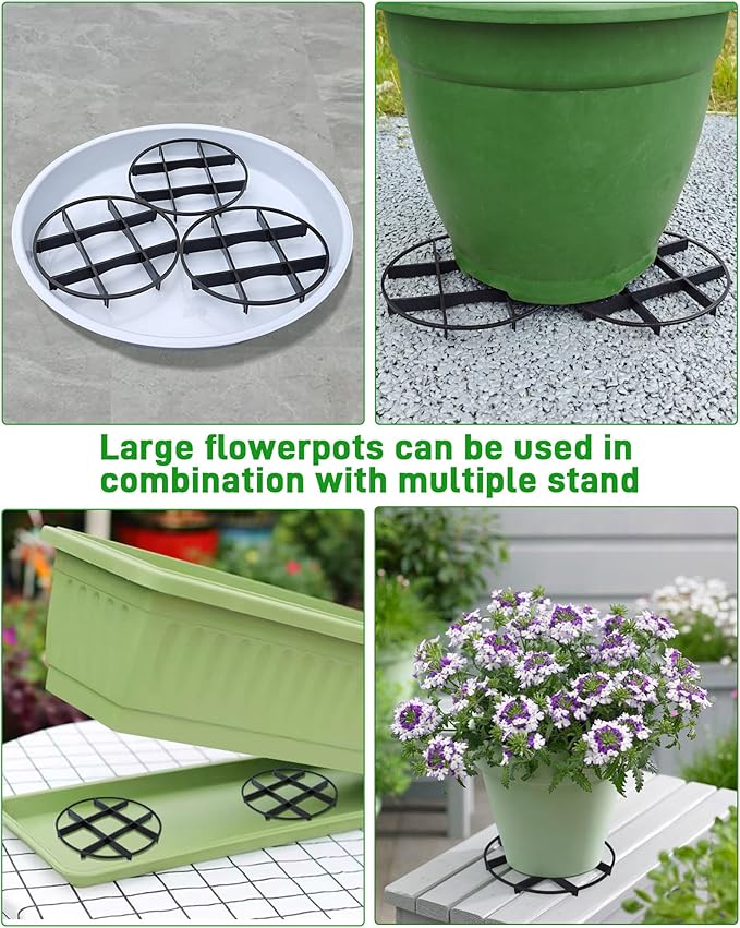 21 Pack Plastic Plant Saucer Stand, 5 7 8 Inch Flower Pot Feet Drainage Risers Elevator, Plant Pot Risers for Indoor Outdoor Use ,Improve Drainage, Ventilation & Stability