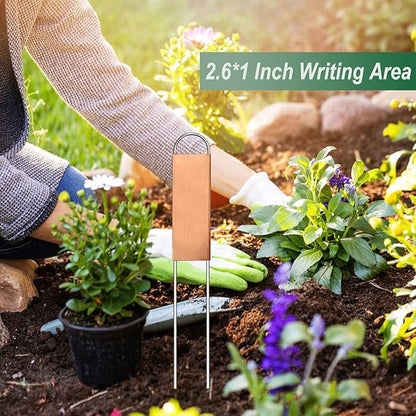 50 Pieces Metal Plant Labels 11.8 Inch Copper Metal Plant Tags Garden Label Markers Outdoor Planting Garden Markers for Plants Vegetables Herb Seedlings Flowers