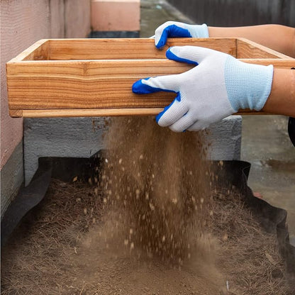 Sifter for Garden, 14.96" Hand Held Multi-Purpose Wood Compost Soil Screen Dirt Cedar Garden Sifter for Compost Sifting Soil, Dirt, Peat Moss and Potting Soil