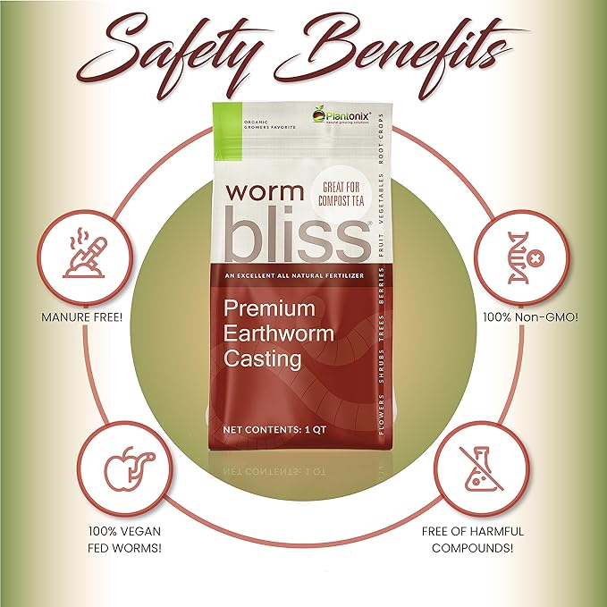 Perlite Bliss (8 Qts) + Worm Bliss (8 Qts) - Organic Perlite for Plants & Worm Castings for Plants - Earthworm Castings Organic Worm Fertilizer - Horticultural Perlite for Gardening & Potting Soil