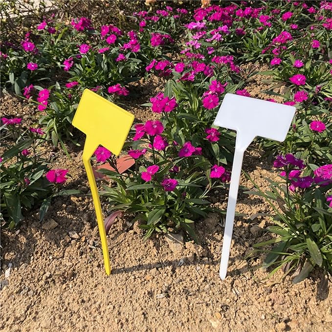 10pcs Plant Labels Long 12 Inch Plant Tags Plastic Plant Markers for Outdoor Plants, Garden Labels Outdoor Waterproof Plant Tags and Labels for Garden Yellow