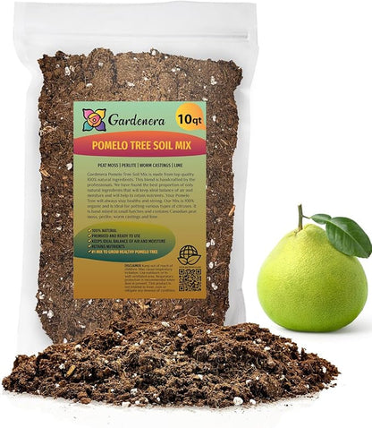 Gardenera's Premium Pomelo Tree Soil Mix - Quick Drain Potting Soil for Growing and Repotting Citrus Maxima - 10 Quart