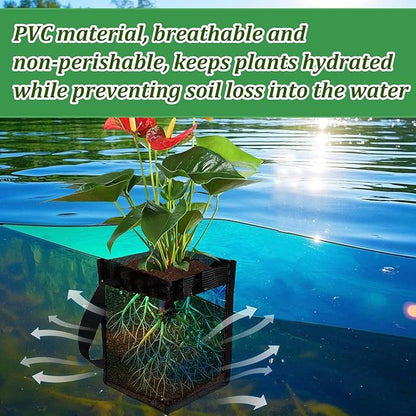 6PCS Mesh Aquatic Pond Plant Baskets, 1Gallon Pond Planting Bags Reusable Aquatics Planter Pot Water Lily Growing Container with Handles for Lotus Bog Plant Garden Terrestrial Plants, 5.9x5.9x7.9 Inch