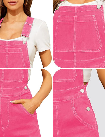 Bib Overalls for Women Fashion Jean Jumpsuit Adjustable Strap Coveralls