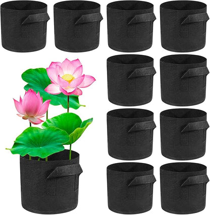 10Pack Lily Plant Pots for Pond, Aquatic Plant Pot, Durabl Breathe Reusable Fabric Pots for Aquatic Plants, Potato, Carrot, Onion, Flower