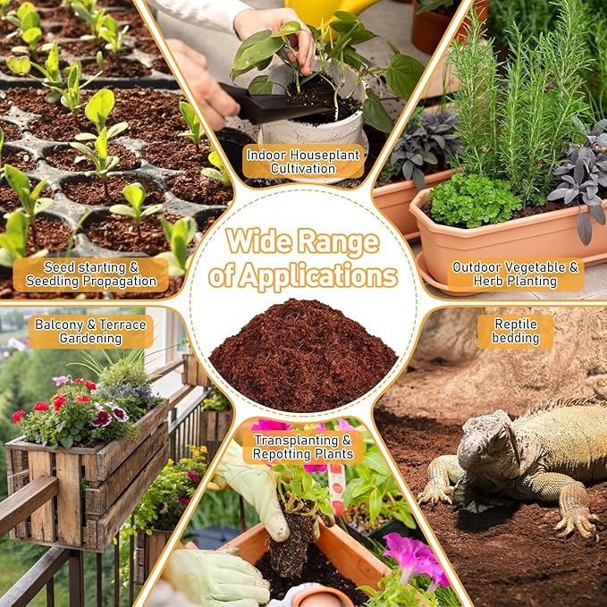 Riare 200 Pcs 30mm Organic Coco Coir Seed Starter Soil, Compressed Coconut Coir Potting Soil Mix for Seed Starting, Coconut Fiber Pellet for Planting Indoor & Outdoor Plants, Vegetables, Garden