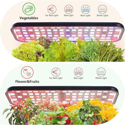 Indoor Garden Led Grow Light, Herb Kitchen Garden Grow Kit, Full Spectrum LED Plant Light for Plants, Height Adjustable Growing Lamp with Intelligent Controller (Not Pots) (Black, 16.5*6.5*4 inch)
