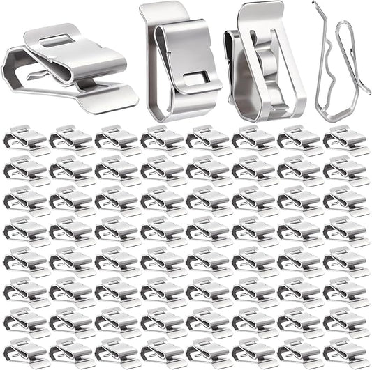 Dunzy 200 Pcs Stainless Steel Cable Clips S Clip Metal Trailer Wire Clip Electrical Cord Management Solar Panel Wire Clips for Pv Wiring Boat Cable Boat Trailer, 0.2 to 0.3 Inch in Rope Capacity