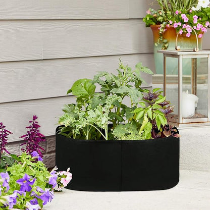 Firlar Fabric Raised Garden Bed, Fabric Raised Planting Bed Grow Bag, Fabric Pots Planting Pots for Herb Plants Flowers Vegetables, Black (35.4x35.4 Inch)