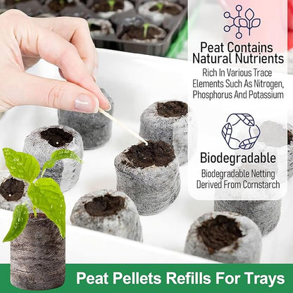 Legigo 50 Pcs 36mm Seed Starter Peat Pellets for Seedlings- Compressed Seed Starter Pods Seed Starting Pellets Plugs Soil Peat Pods for Starting Seeds, Garden Planting Herb Flower Vegetables