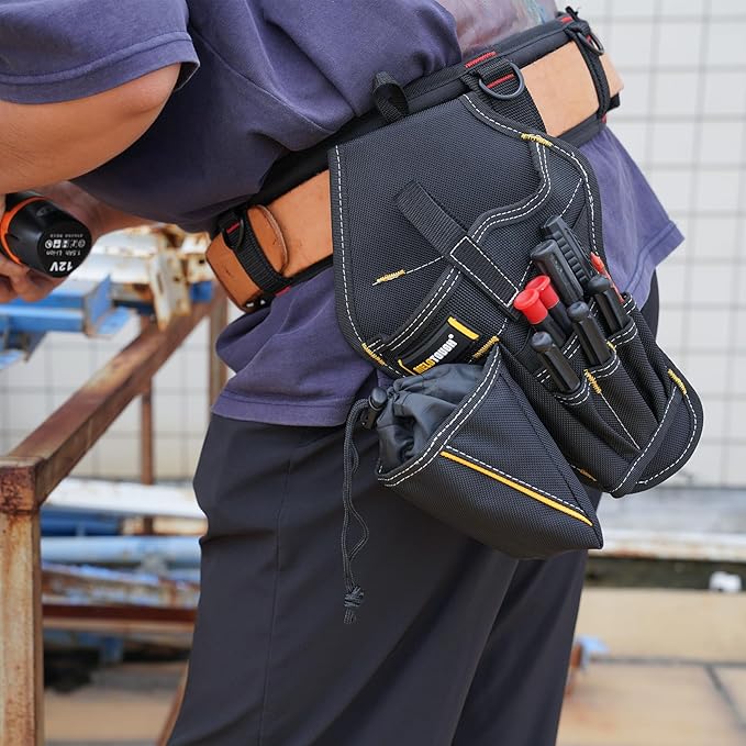 MELOTOUGH Drill Holster Impact Driver Holster with Bit Pouch Heavy Duty Impact Holster for Tool Belt