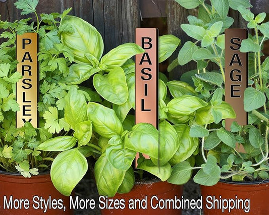 Straight-Up 08in Engraved Metalgraph Acrylic Herb Garden Stakes Plant Markers