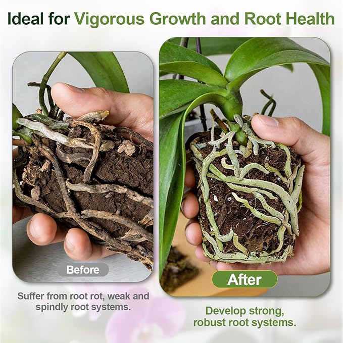 Orchid Bark Potting Mix 18 Quart, Mix Pine Bark, Organic Perlite, Sphagnum Moss and Leca Clay Pebbles for Plants, Orchid Fertilizer Garden Soil for Root Development