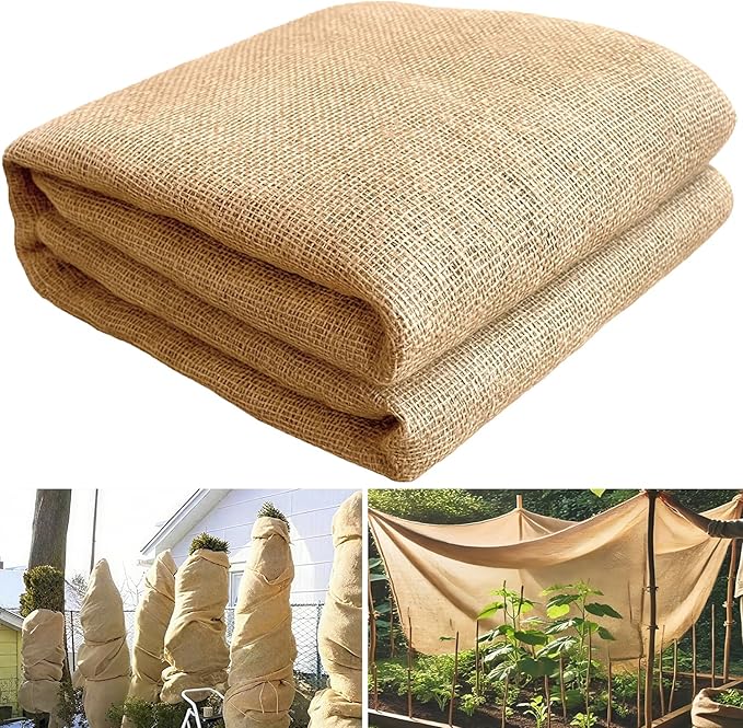 40" x 24 Feet Burlap Fabric Roll – Multipurpose Burlap Tree Wrap, Natural Jute Garden Fabric for Outdoor Plant Cover, Weed Barrier Cloth, Landscaping, DIY Crafts, Gardening & Rustic Party Decor