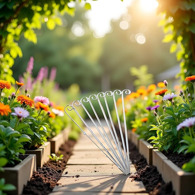 20Pcs Silver Planter Plant Label Hooks Garden Markers Stake Plant Label Holder Plants Label Hanger Garden Plant Sign Stake Rustproof Deformed Gardens Plant Sign Hooks Hanging Rods for Flower (20cm)