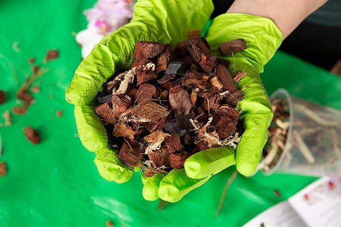SMEREKA Orchid Potting Mix (2QT) – Coconut Husk, Pine Bark, Moss & Charcoal Blend for Phalaenopsis – Resealable Bag, Premium Handcrafted Orchid Mix