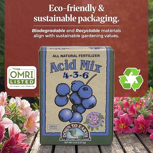 Down To Earth Citrus Mix 6-3-3 & Acid Mix 4-3-6 Fertilizer Bundle | Organic Plant Food for Citrus, Blueberries & Acid-Loving Plant | Nutrient-Rich Soil Amendment for Garden & Potted Plants | 5 lb Each
