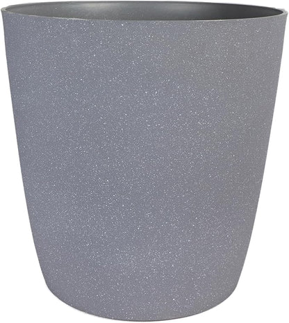 The HC Companies Santa Fe Round Self-Watering Pot - Lightweight Plastic Planter for Herbs & More - Durable Plant Pots for Indoor Plants & Outdoor Plants (16" Pebble Gray, Pack of 1)