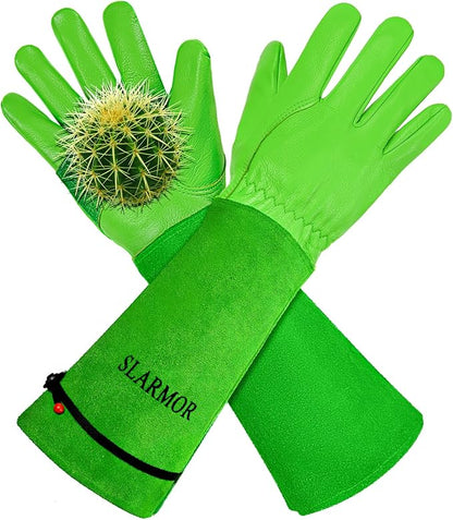 Long Gardening-Gloves Women/Men-Thorn proof Rose Pruning Heavy Duty Gauntlet, Best Garden Gifts for Gardener-M
