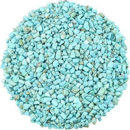 ZHIYUXI Turquoise 1lb Crystal Chips Bulk Fish Tank Decorations Aquarium Rocks Gravel Vase Filler Stones Crystals for Candle Making Witch Kit Gravel for Plants Quartz Sand Gemstone Terrarium Supplies