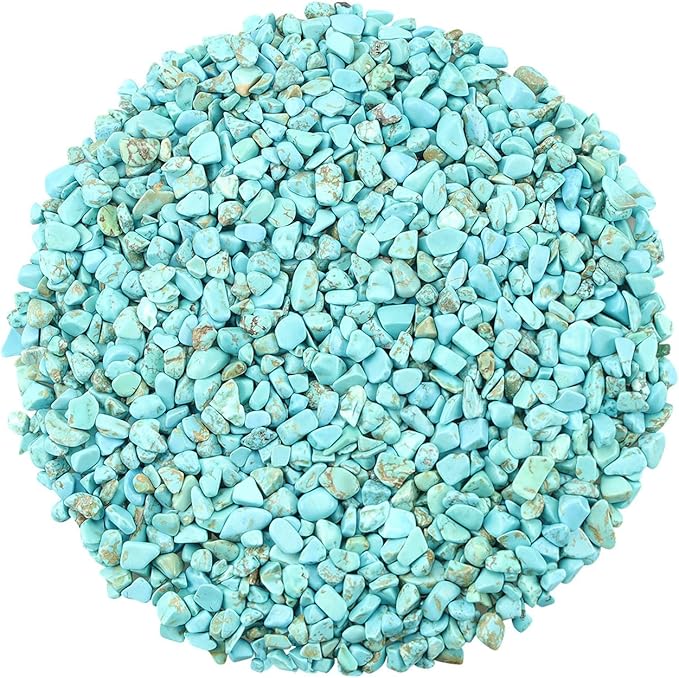 ZHIYUXI Turquoise Crystal Chips Bulk Fish Tank Decorations Aquarium Rocks Gravel Vase Filler Stones Crystals for Candle Making Witch Kit Gravel for Plants Quartz Sand Gemstone 0.44 lbs