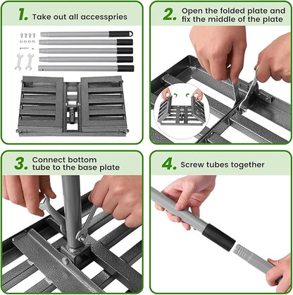 REAPALOT Lawn Leveling Rake, Lawn Leveler with Stainless Steel Long Handle, Heavy Duty Yard Level Tool for Leveling Soil, Sand Or Dirt Surfaces, Gardening Gloves Gift Included (30x10in)