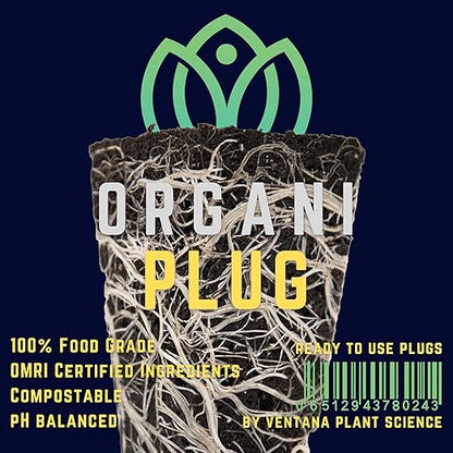 VPS OrganiPlug Hydroponic Seed Starter Plugs, 100 Pack, Rapid Root Planting Pods for Seedling, Clone, Cutting, Promotes Plant, Flower, Vegetable Growth w/Organic Soil Ingredients, Fits Standard Tray