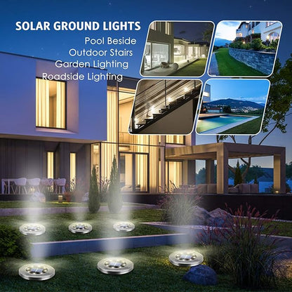 Solar Ground Lights 16 Packs, Garden Solar Outdoor Waterproof Pathway Bright In-Ground Landscape Lights for Patio, Lawn, Yard, Driveway, Step and Walkway White Light