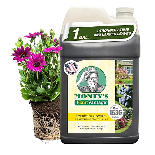 PlantVantage Premium Growth Liquid Plant Food - Liquid Fertilizer for Stronger Stems & Larger Leaves, NPK Fertilizer (8-16-8) with Zinc & Iron, Foliar Spray for Trees, Shrubs & Flower Boost, 1 Gallon