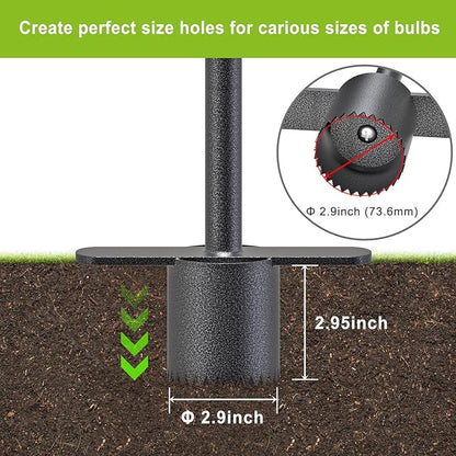 Dolibest Sod Plugger Tool, Grass Plugger Tool with Dual Pedals, Bulb Planter W/Sharp Serrations and Non-Slip Soft Grip Handle, for Lawn Planting Bulbs and Grass Repair (No Assembly)