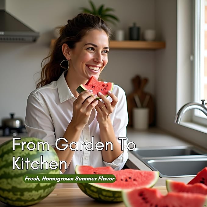 Sugar Baby Watermelon Seeds for Planting - Heirloom, Non-GMO Mini Watermelon Seed Pack, Small Bush Melon Seeds Variety for Home Gardens & Outdoors | Woods Creek Seeds