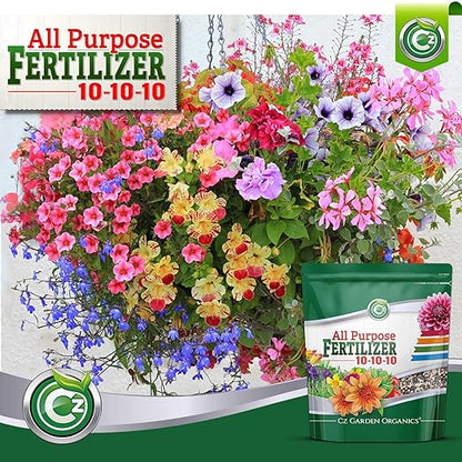 10-10-10 All Purpose Fertilizer - Made in USA - Micronutrients Plant Food for Indoor/Outdoor Plants, Flower Gardens, Fruit & Vegetable Gardens, Trees & Lawns! (All Purpose Fertilizer 8LB)