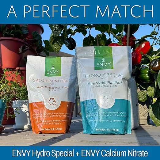 ENVY Solution Grade Calcium Nitrate (15.5-0-0) Prevents Blossom End-Rot from Calcium Deficiency in Tomatoes & Peppers (0.5 lb)