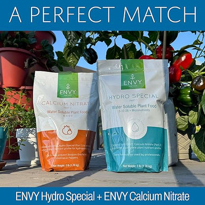 ENVY Solution Grade Calcium Nitrate (15-0-0) Prevents Blossom End-Rot from Calcium Deficiency in Tomatoes & Peppers (3.0 lb)
