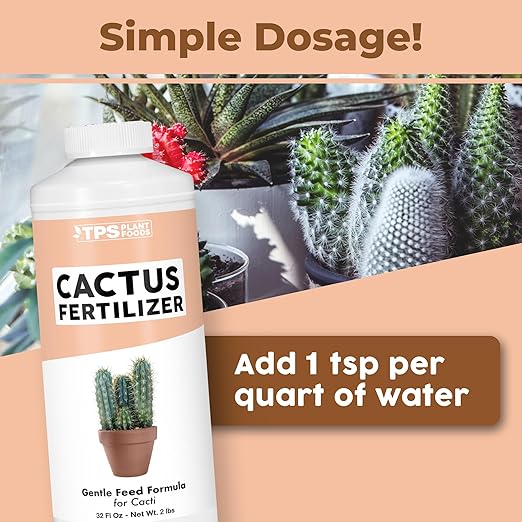 Cactus Fertilizer for Cacti and All Desert Plants, Liquid Plant Food, 32 oz (1 Quart)