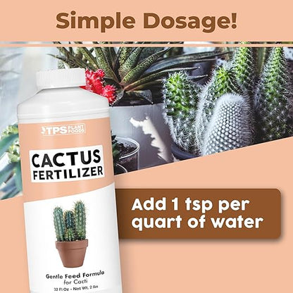 Cactus Fertilizer for Cacti and All Desert Plants, Liquid Plant Food, 32 oz (1 Quart)