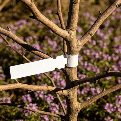 200PCS Plastic Plant Labels Tree Tags, Wrap Around Hanging Plant Tags and Labels for Outdoor Plants Waterproof, Garden Markers for Seedlings with Permanent Marker Pen (White)