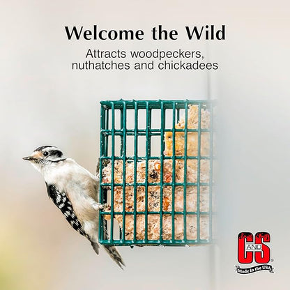 C&S High Energy Suet Treat, Wild Bird Food for Woodpeckers, Nuthatches, Chickadees and Jays, 8 Pack