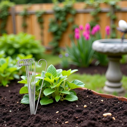 20Pcs Silver Plant Label Hooks, 20cm Garden Markers Stake Plant Label Holder, Rustproof Deformed Garden Plant Sign Hooks