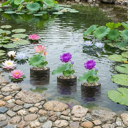 Hiceeden 6 Pcs Mesh Pond Plant Bag, 7" x 7.4" Reusable Pond Planting Pot, Breathable Plastic Aquatic Planter Grow Bags for Garden, Water Lily, Lotus, Hyacinth, Daffodil
