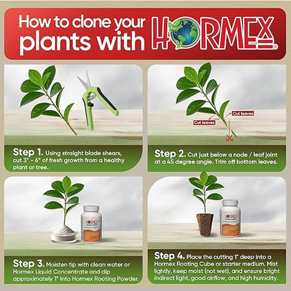 Hormex Rooting Powder Combo #1, 3, 8, 16 (0.10-1.6 IBA) for Delicate & Common Houseplants to Hardwood - Root Powder, Root Stimulator for Plants, Rooting Hormone for Cuttings, Cloning, & Propagation