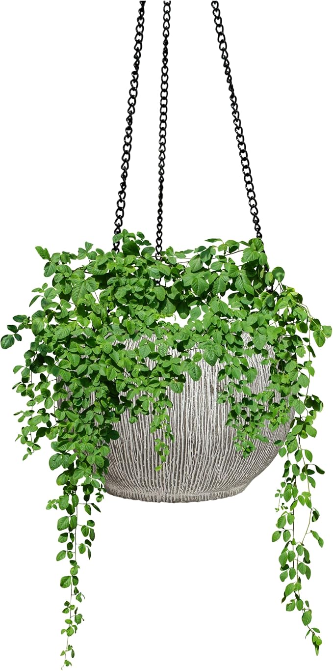 Admired by Nature 5" Ceramic Flower Planter Pot - for Home Decor, Indoor Plants, Garden Display, Organization - Gray