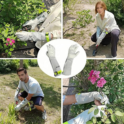 Womens/Mens Gardening Gloves for Rose and Cactus Handling,Cow Leather Garden Gloves Women/Men Thorn Proof