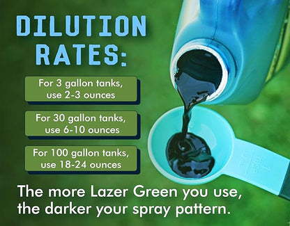 Liquid Harvest Lazer Green Concentrated Spray Pattern Indicator - 1 Gallon (128 Ounces) - Perfect Weed Spray Dye, Herbicide Dye, Fertilizer Marking Dye, Turf Marker and Herbicide Marker