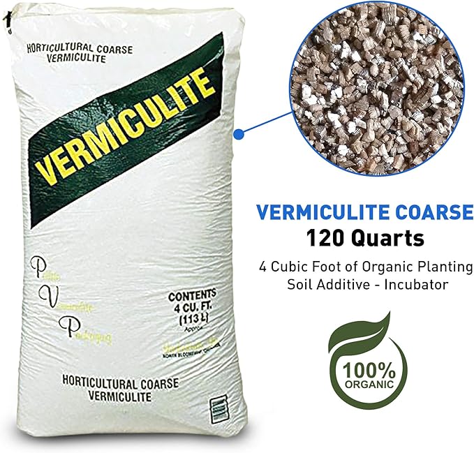 PVP Industries Horticultural Coarse Vermiculite, Natural and Odorless Mix - Professional Use for Gardening, Packaging, and Industrial, 4 Cubic Feet