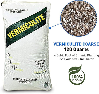 PVP Industries Horticultural Coarse Vermiculite, Natural and Odorless Mix - Professional Use for Gardening, Packaging, and Industrial, 4 Cubic Feet