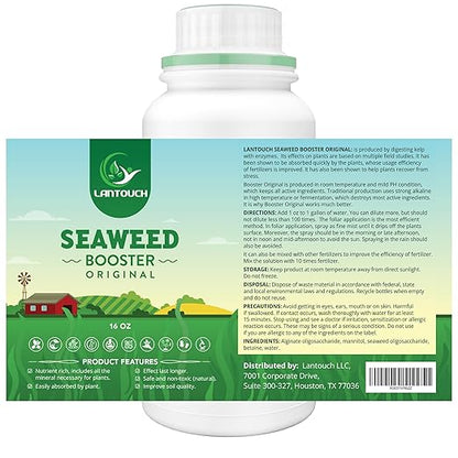 Organic Original Seaweed Booster, Plant Nutrient Concentrate, Kelp Lawn and Plant Liquid Fertilizer for All Indoor & Outdoor Plants, Non-Toxic and Safe, Help Plants Recover from Stress