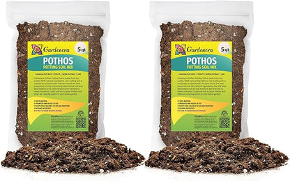 GARDENERA Air-Purifying Plant Potting Mix - 10 Quart - Potting Soil for Pothos, Parlor Palm, and Peace Lily - Made with Natural and Organic Ingredients (2 Bags of 5 Quart)